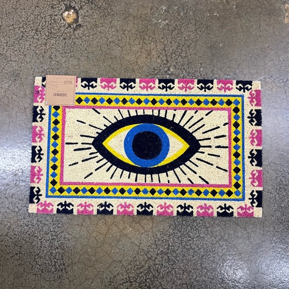 👁️EYE DOOR MAT👁️ Spirit Eye Coir Evil Eye Door Mat Home Decor NWT - Picture 2 of 6